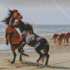 Fighting Horse At The Beach Diamond Painting