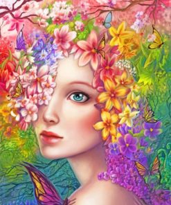 Flowers Woman Diamond Painting