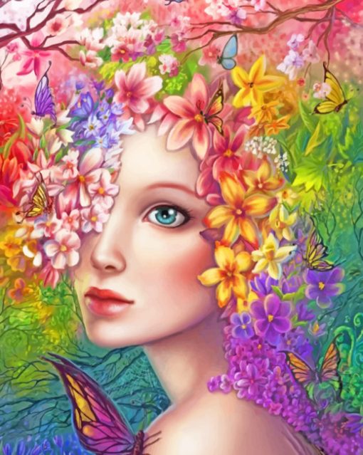 Flowers Woman Diamond Painting