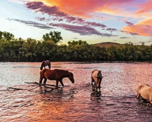 Horses In Arizona Diamond Painting