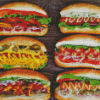 Hot Dogs Sandwiches Diamond Painting