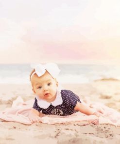 Lovely Baby Girls At Beach Diamond Painting