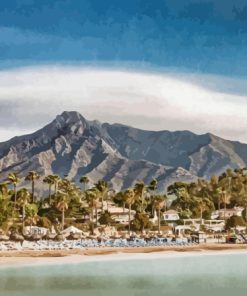 Marbella Mountain Beach Diamond Painting