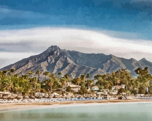 Marbella Mountain Beach Diamond Painting