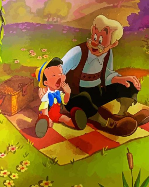 Pinocchio And Geppeto Diamond Painting