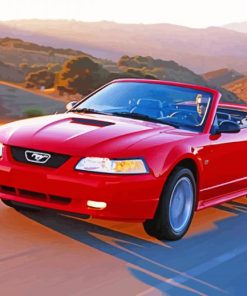 Red 2000 Ford Mustang Diamond Painting