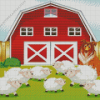 Sheep And Barn Diamond Painting