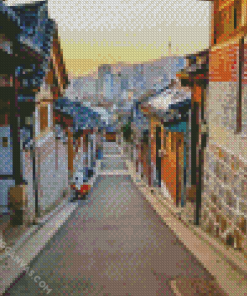 South Korea Bukchon Hanok Diamond Painting