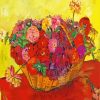 Still Life Basket Of Flowers Diamond Painting