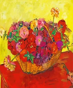 Still Life Basket Of Flowers Diamond Painting