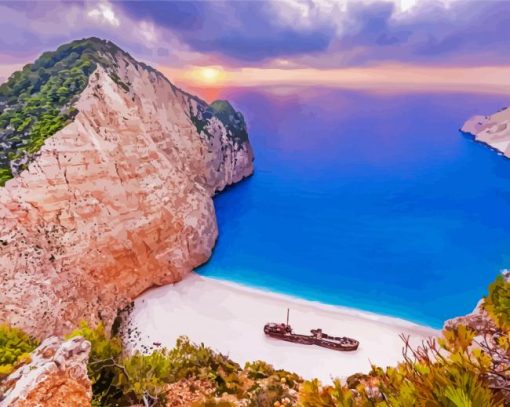 Sunset Navagio Zakynthos Diamond Painting