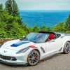 White Corvette Grand Sport Diamond Painting