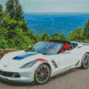 White Corvette Grand Sport Diamond Painting