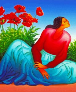 Woman And Flowers RC Gorman Diamond Painting