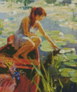 Woman And River Diamond Painting