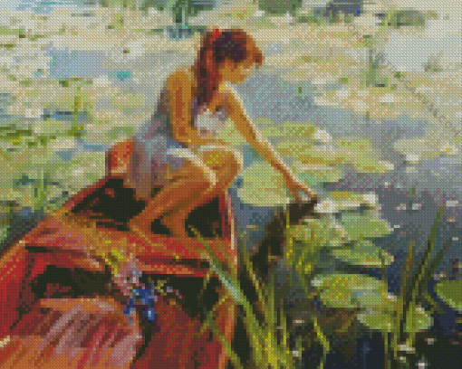 Woman And River Diamond Painting