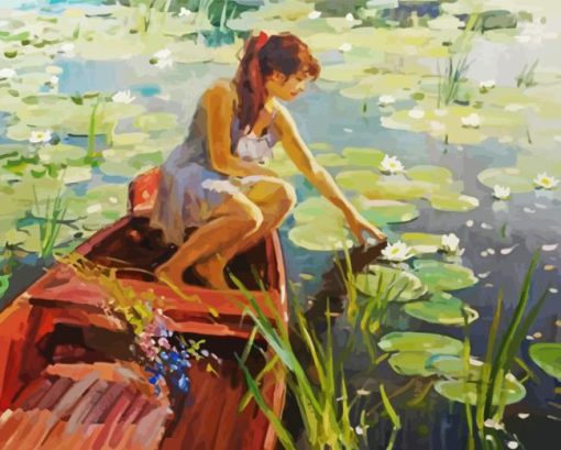 Woman And River Diamond Painting