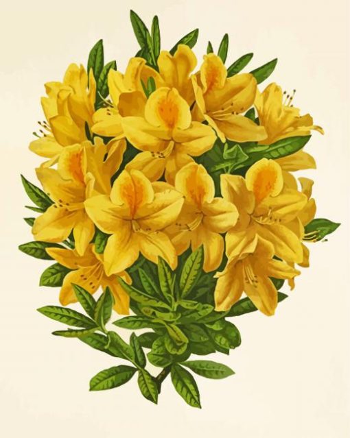 Yellow Azalea Plant Diamond Painting