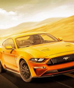 Yellow Mustang Car Diamond Painting