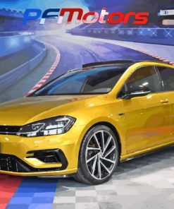 Yellow Vw golf 7 R Diamond Painting