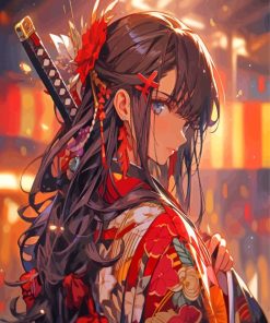 Anime Girl Samurai Diamond Painting