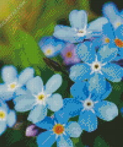 Blue Forget Me Nots Diamond Painting