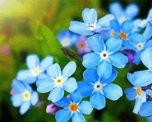 Blue Forget Me Nots Diamond Painting