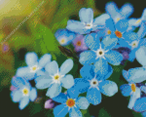 Blue Forget Me Nots Diamond Painting