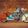 Blue Indian Chief Bike Diamond Painting