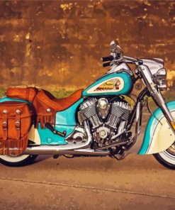 Blue Indian Chief Bike Diamond Painting