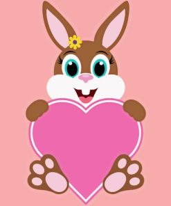 Bunny And Heart Diamond Painting