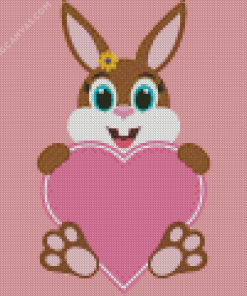 Bunny And Heart Diamond Painting