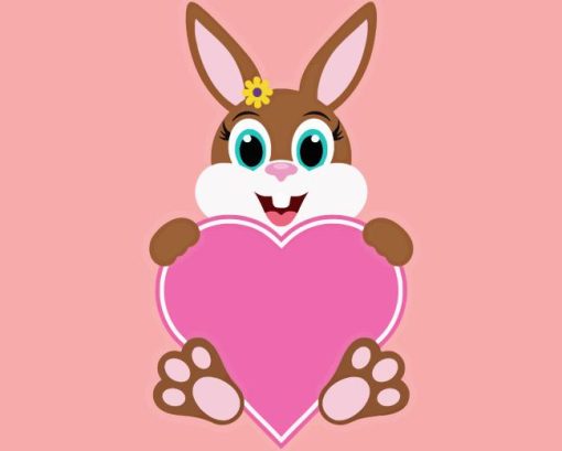 Bunny And Heart Diamond Painting