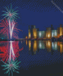 Caernarfon Castle Fireworks Diamond Painting