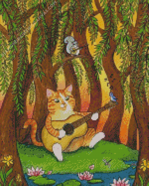 Cat And Squirrel Diamond Painting