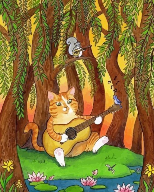 Cat And Squirrel Diamond Painting