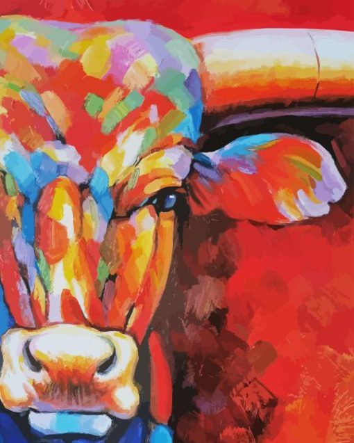 Colorful Texas Longhorn Diamond Painting