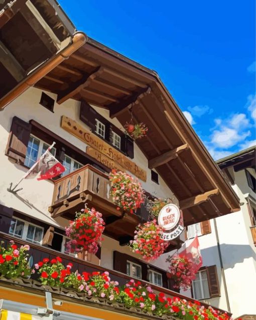 Grindelwald Village Houses Diamond Painting