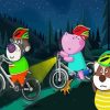 Hippo On Bike Racing Diamond Painting