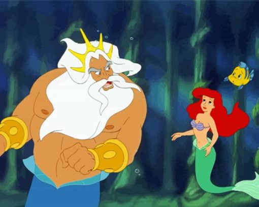 King Triton Ariel Diamond Painting