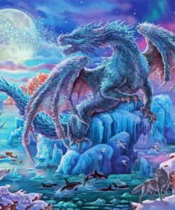 Mystical Snow Dragon Diamond Painting