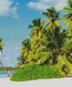 Palm Trees In Bloody Bay Diamond Painting