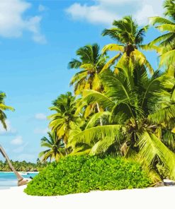 Palm Trees In Bloody Bay Diamond Painting