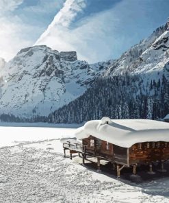 Pragser Wildsee In Winter Diamond Painting