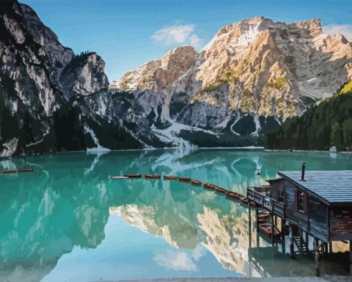 Pragser Wildsee Lake Diamond Painting