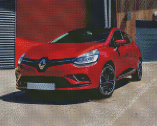 Red Clio Car Diamond Painting