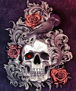 Skull Rose Diamond Painting