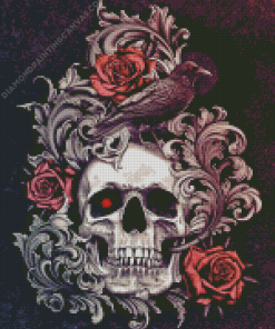 Skull Rose Diamond Painting