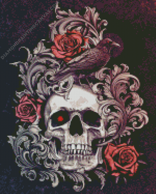 Skull Rose Diamond Painting