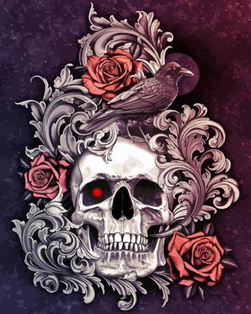 Skull Rose Diamond Painting